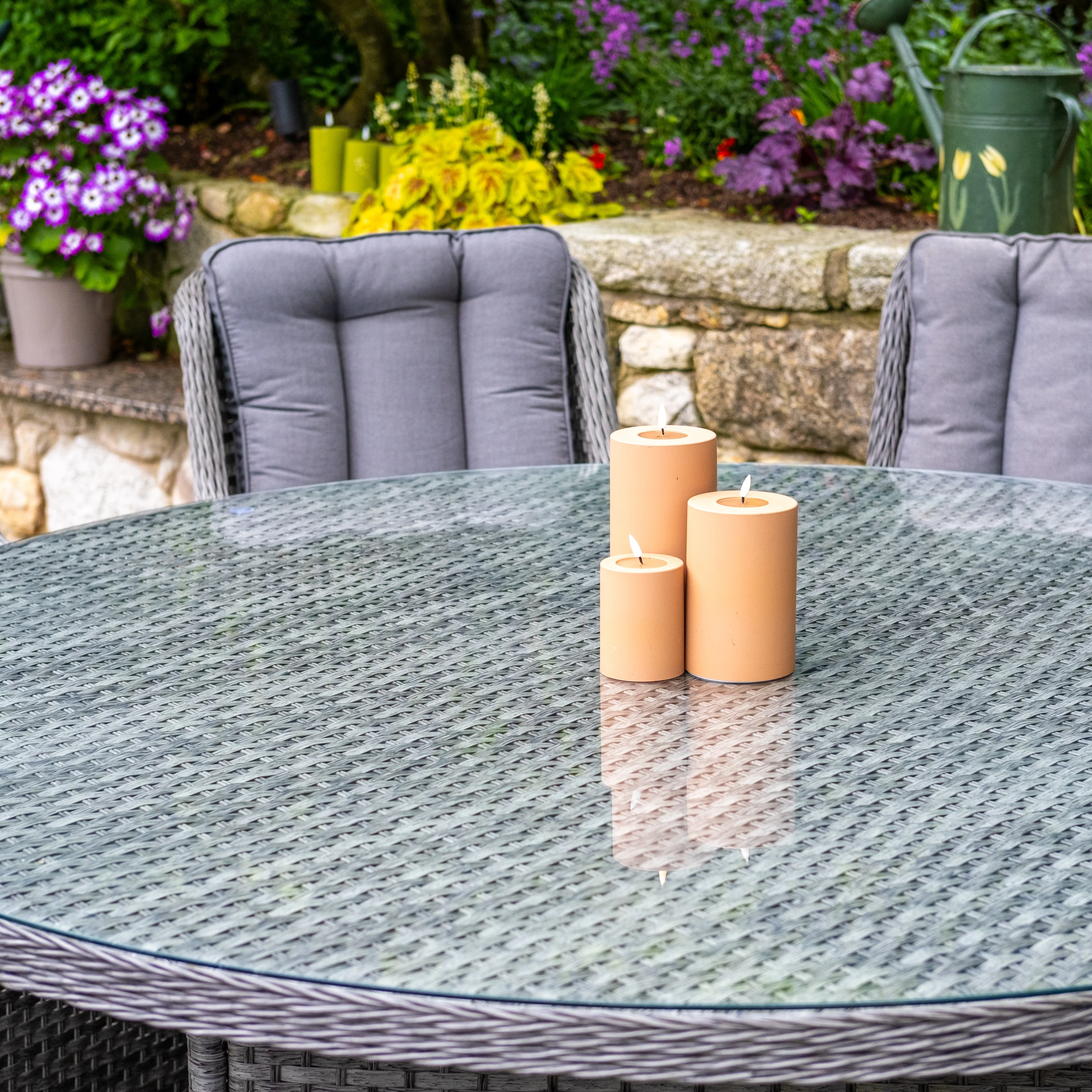 Bali - 8 Seat Set with 170cm Round Table (Grey) - Image 5