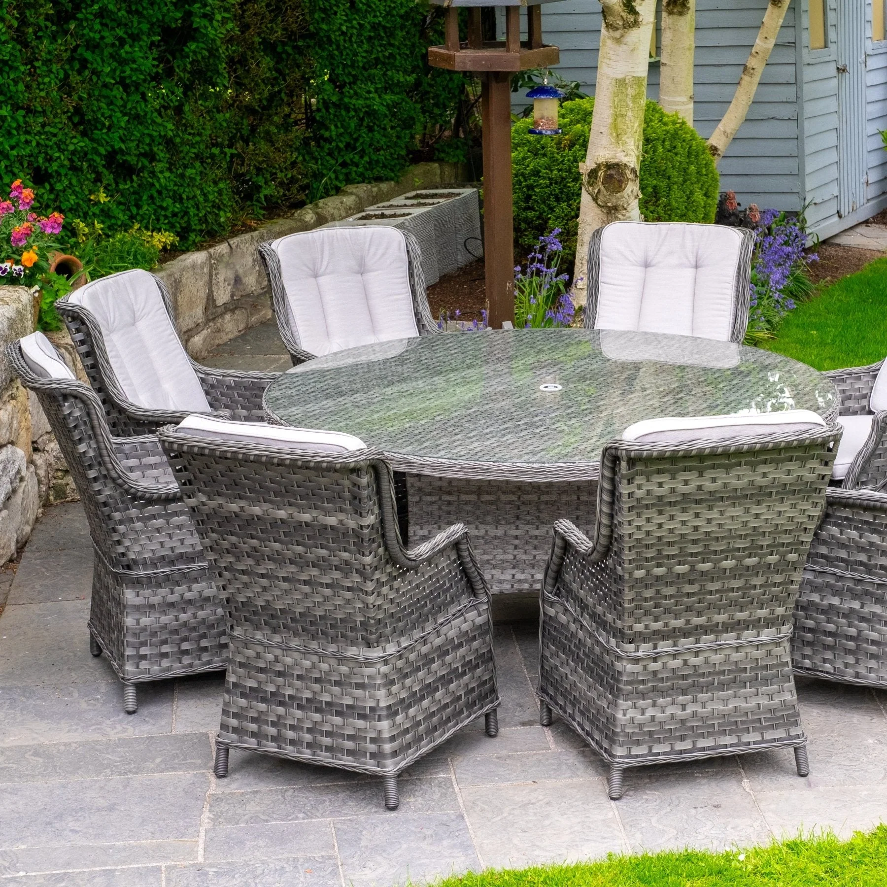 Bali Delux- 8 Seat Set with 170cm Round Table (Grey) - Image 2