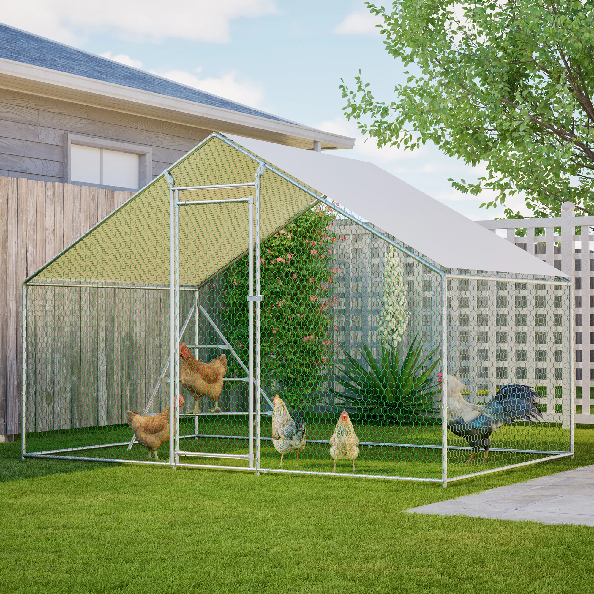 Chicken Coop Aviary 3x2m Weatherproof Metal Frame - Image 10