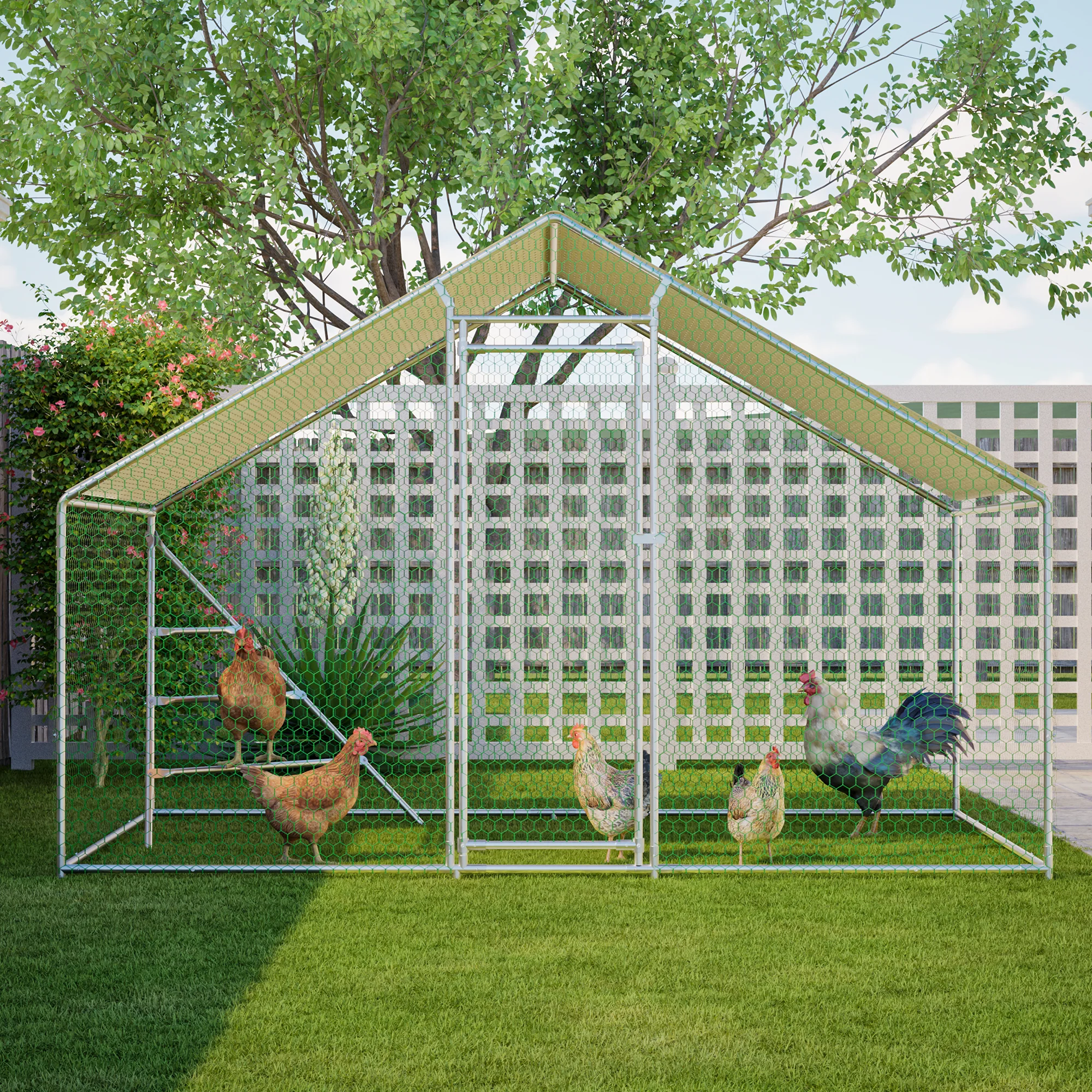 Chicken Coop Aviary 3x2m Weatherproof Metal Frame - Image 9