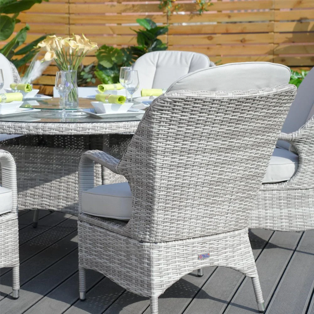 Parma - 8 Seater Set with 170cm Round Table (White Washed) - Image 3